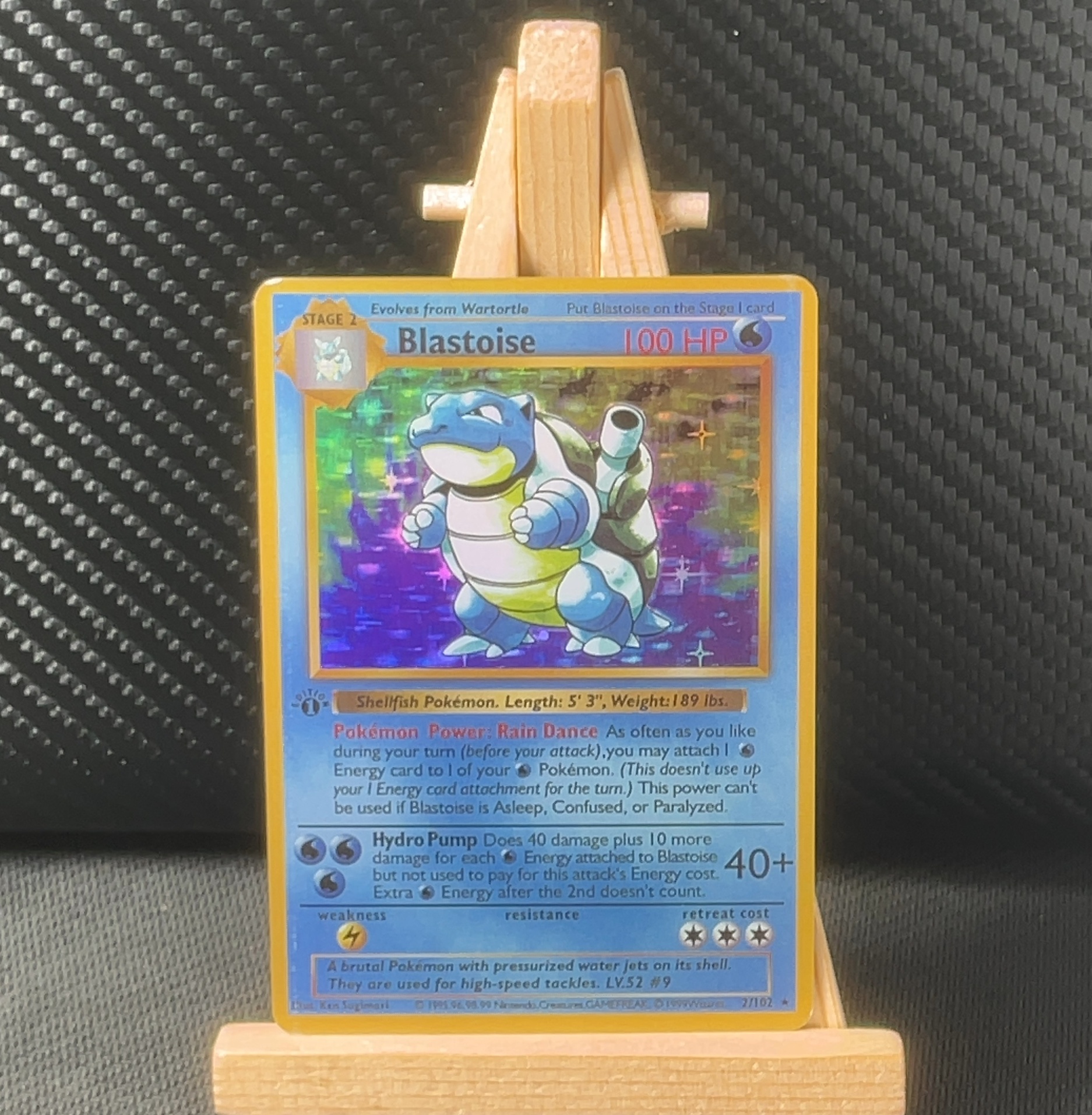 Foil detail of Blastoise — Base Set 2/102