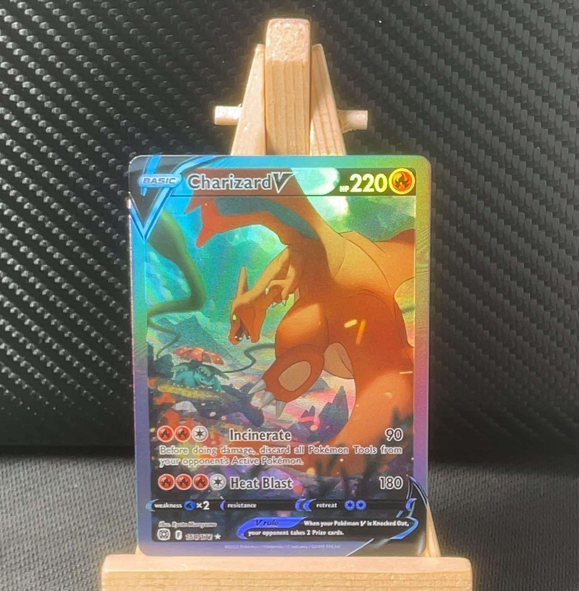 Foil detail of Charizard V — Brilliant Stars 154/172