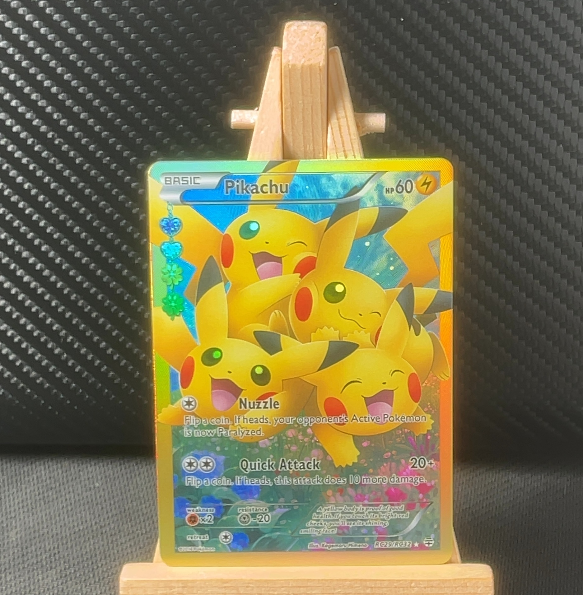 Foil detail of Pikachu — Legendary Treasures — Radiant Collection RC29/RC32