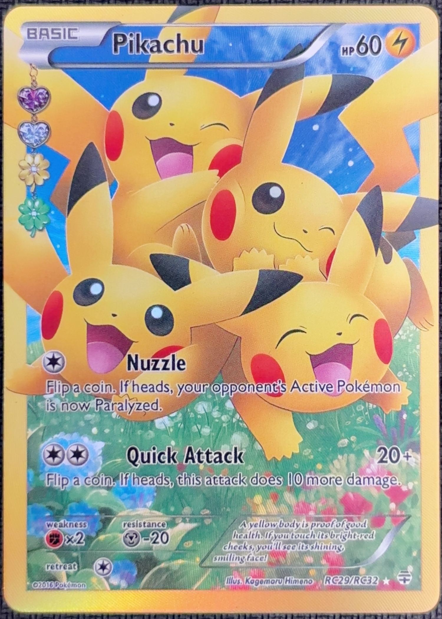 English Pikachu RC29/RC32 Generations textured holo custom proxy collector card