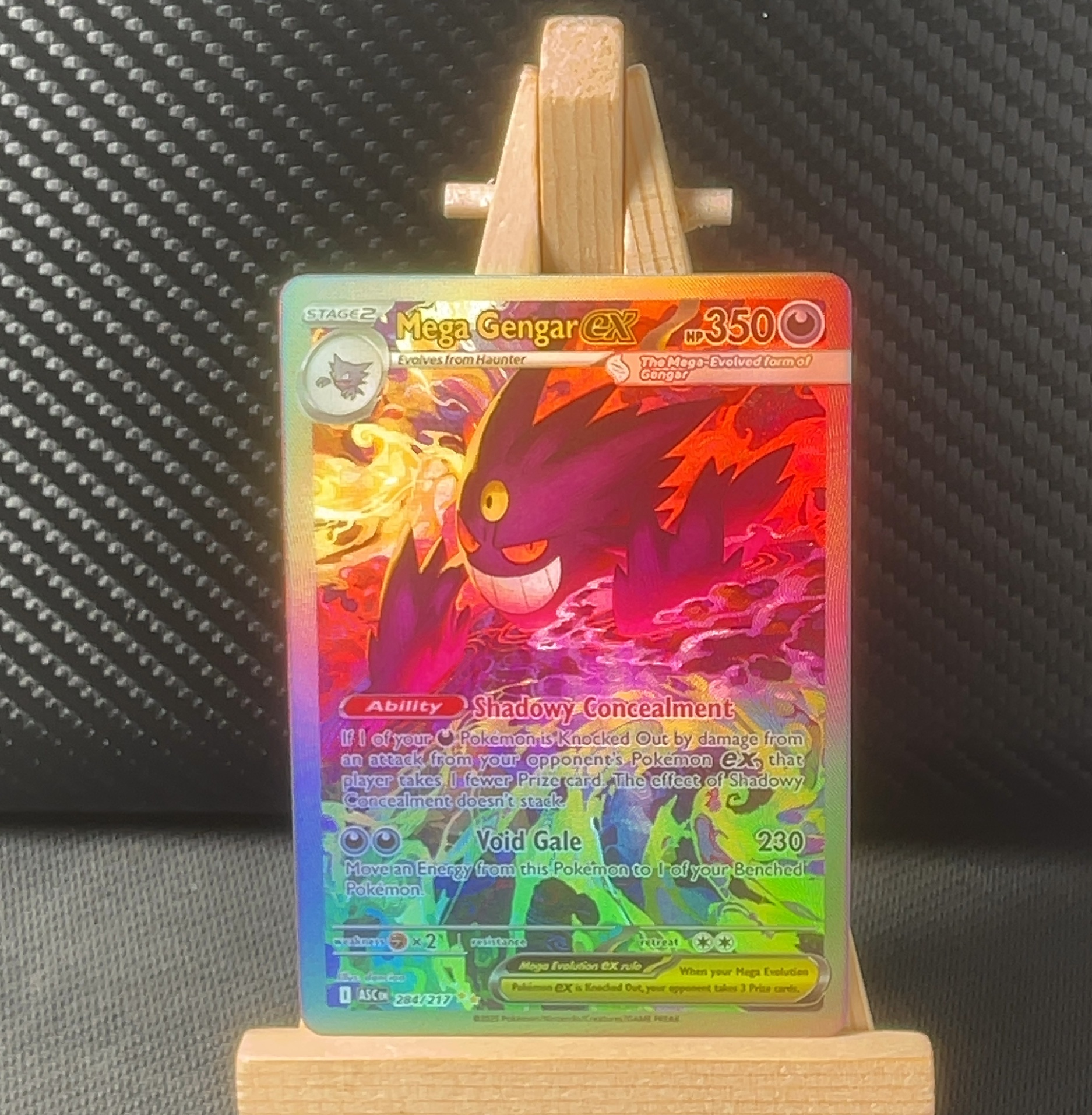Foil detail of Mega Gengar ex — Mega Evolution: Ascended Heroes 284/217