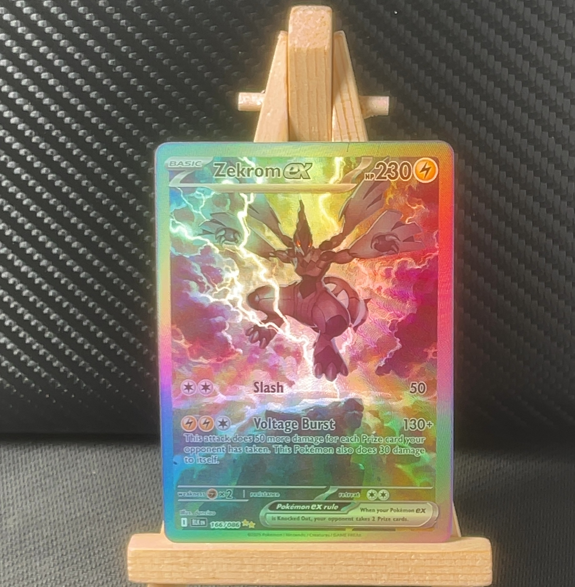 Foil detail of Zekrom Ex (166/086)