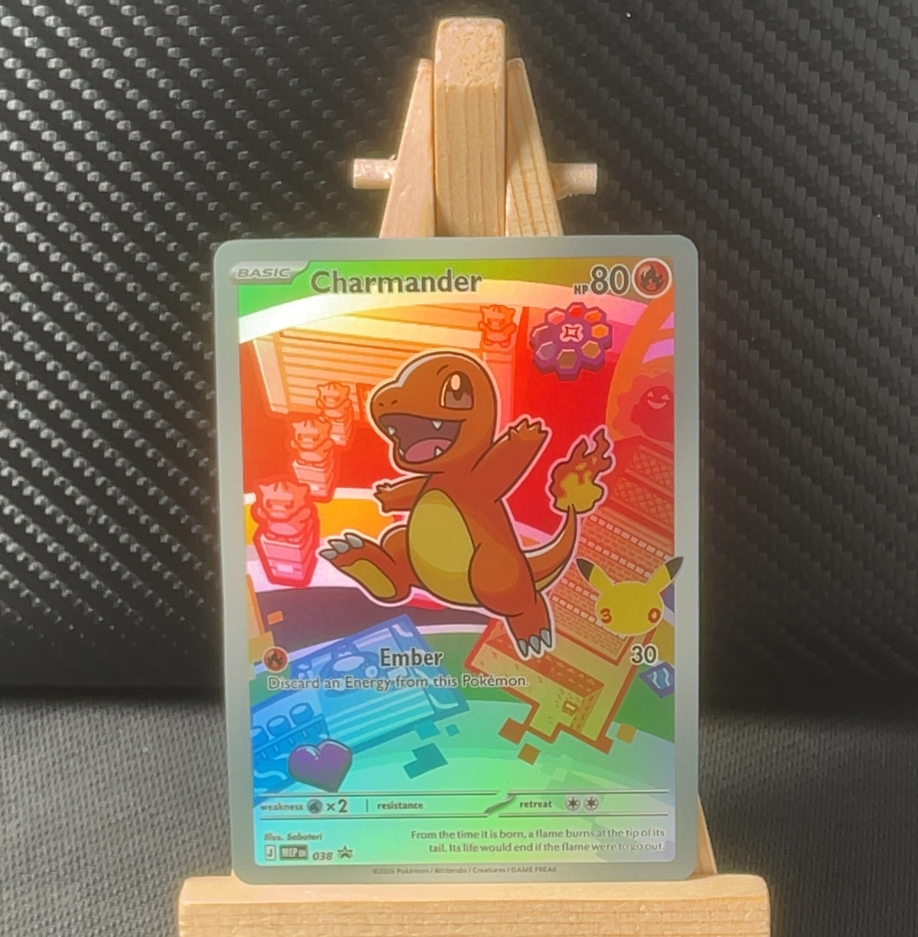 Foil detail of Charmander — Mega Evolution Promos 038