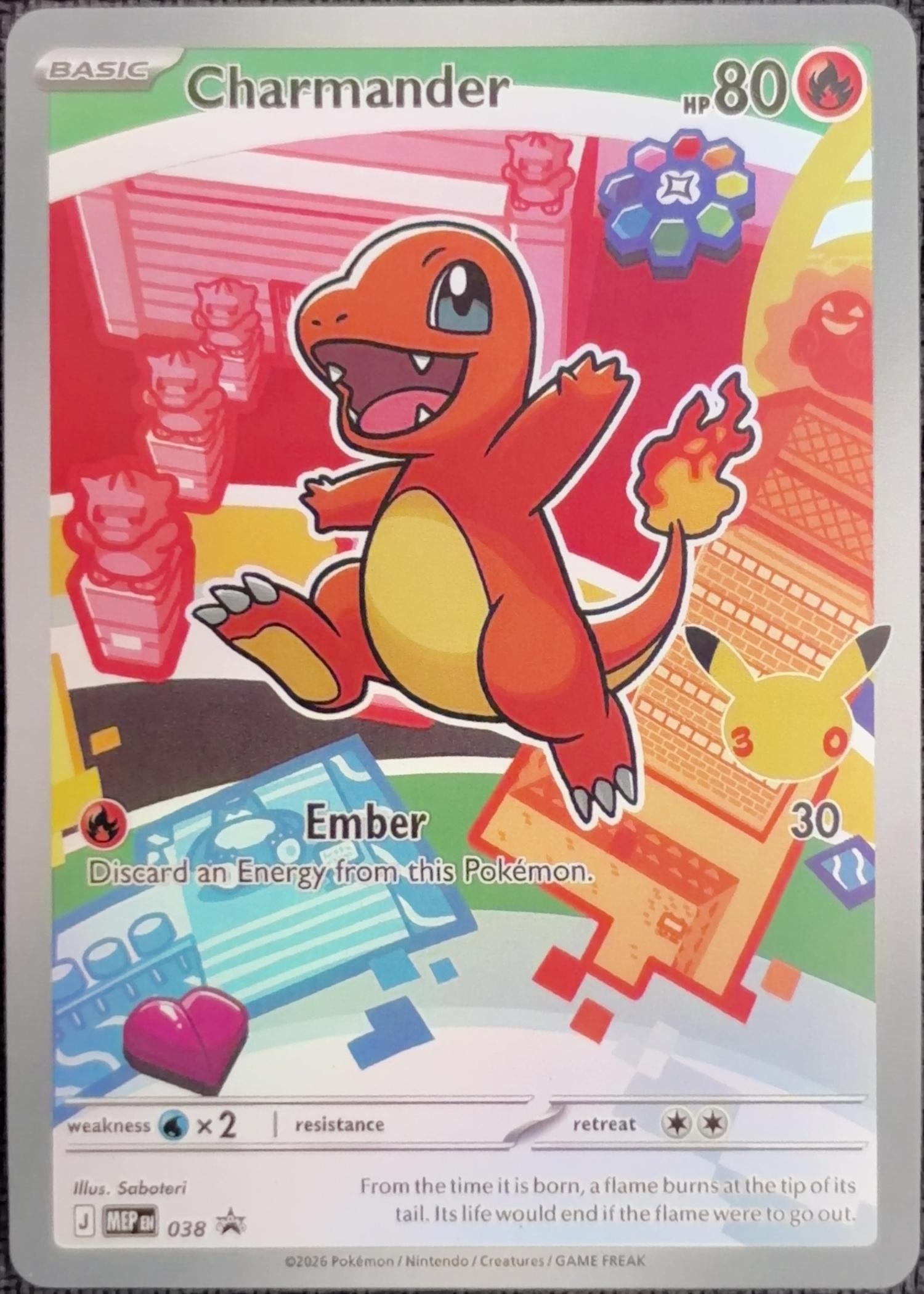 English Charmander 038 Mega Evolution Promos textured holo custom proxy collector card