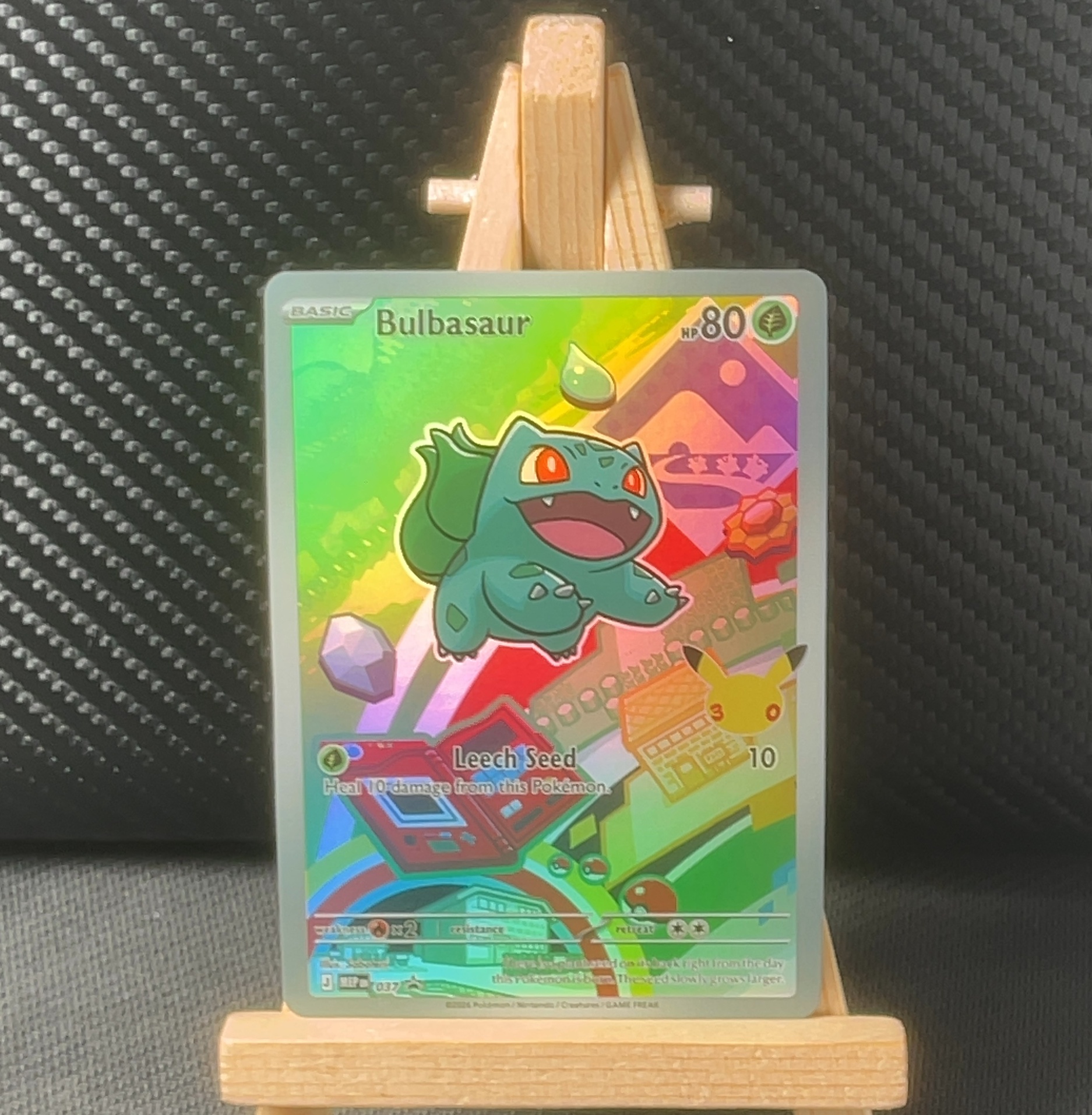 Foil detail of Bulbasaur — Mega Evolution Promos 037