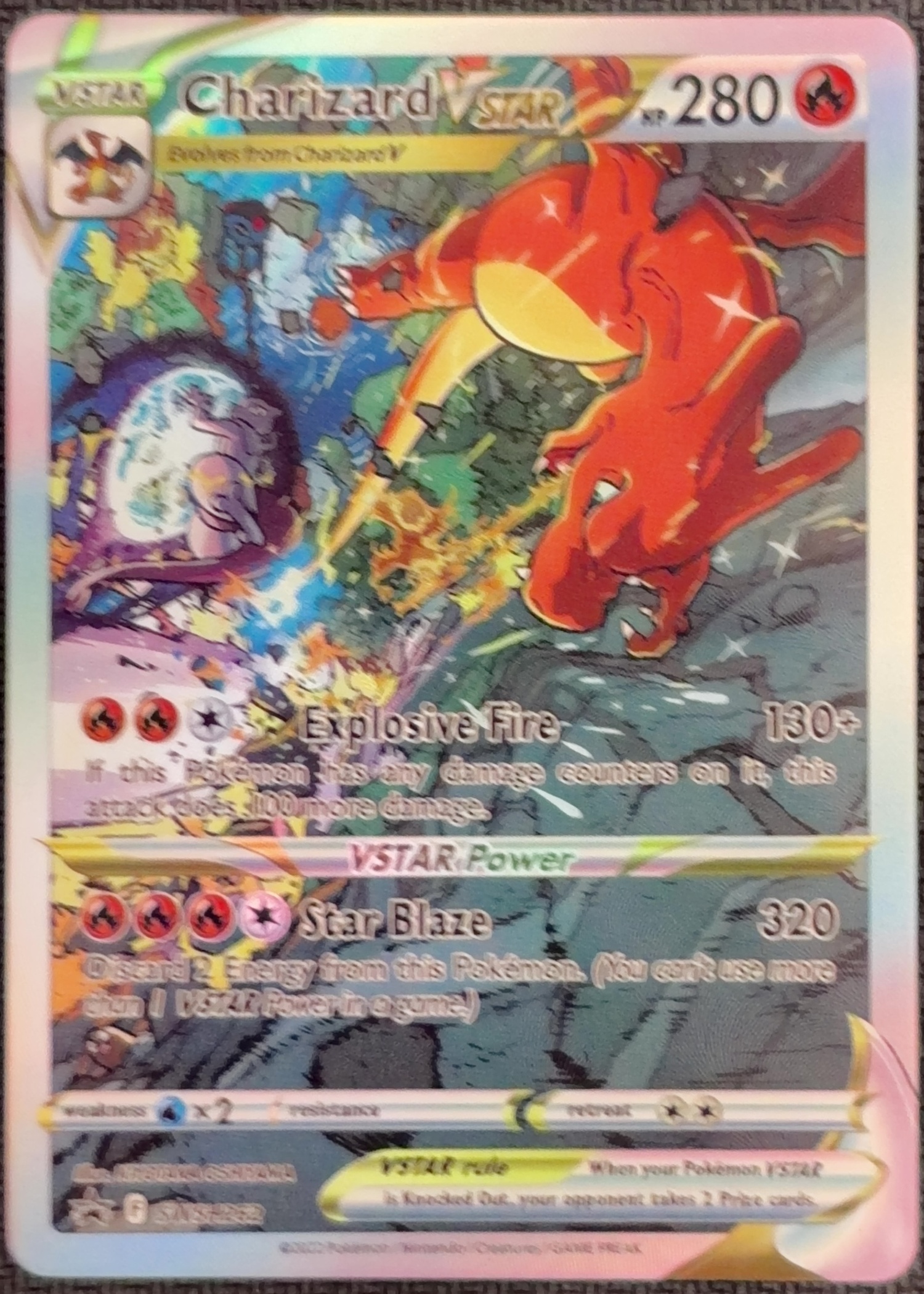 English Charizard VSTAR SWSH262 SWSH Black Star Promos textured holo custom proxy collector card