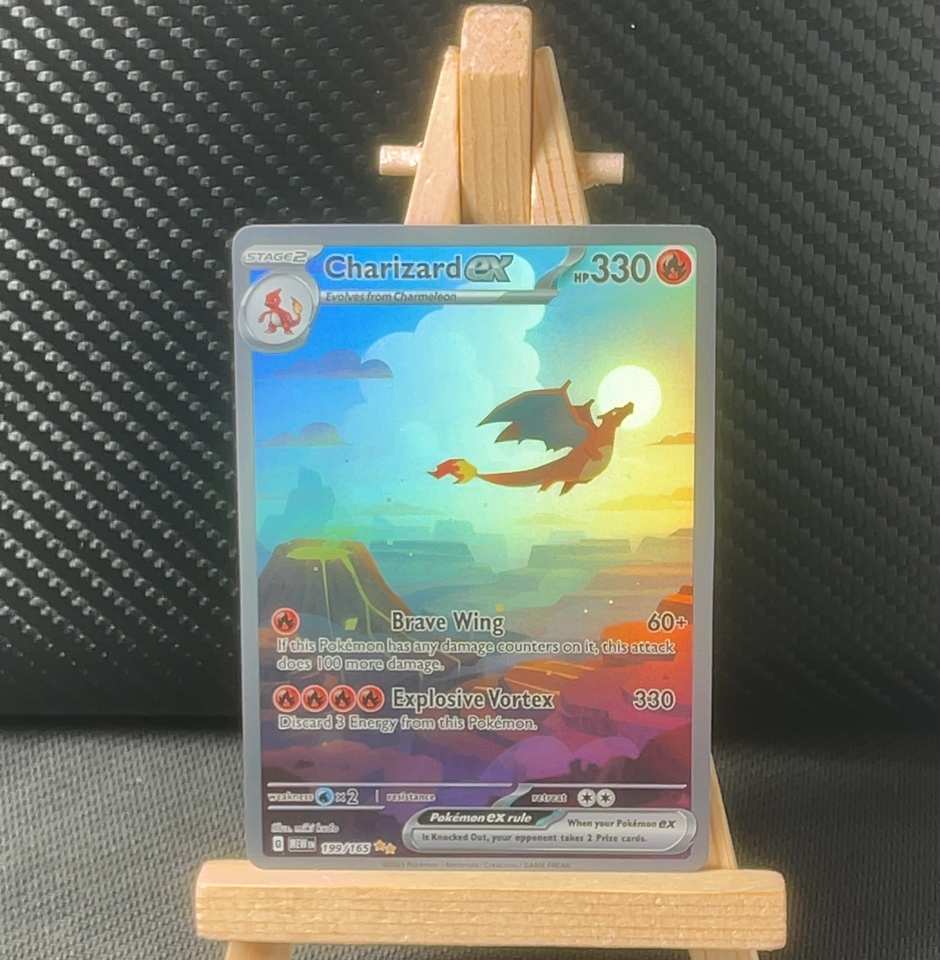 Foil detail of Charizard ex — Scarlet & Violet 151 199/165