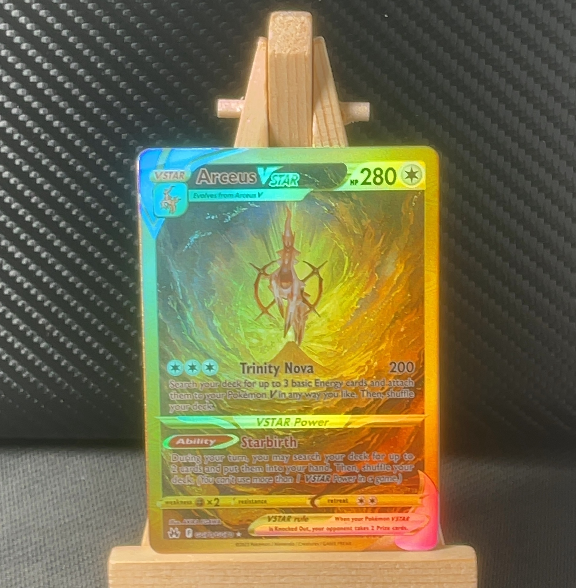 Foil detail of Arceus VSTAR — Crown Zenith Galarian Gallery GG70/GG70